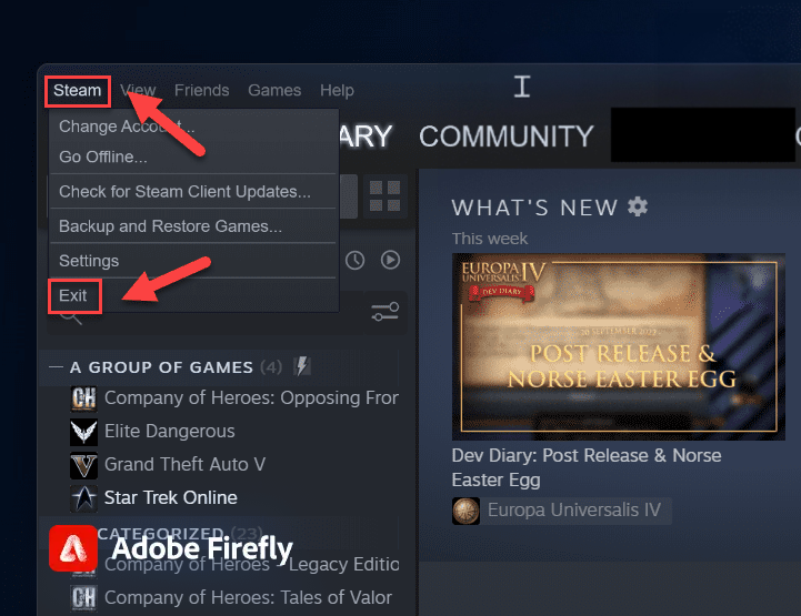 How to Restart Steam