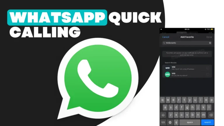 WhatsApp Favorite Contacts For Quick Calling